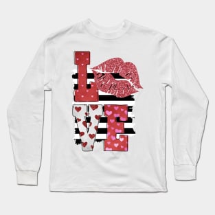 Valentines Love & Lips Long Sleeve T-Shirt